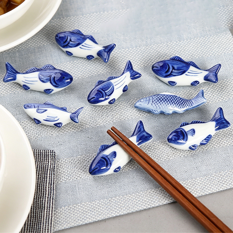 Chopstick Rest Ceramic - 9pcs Ceramic Chopstick Rest Cute Blue