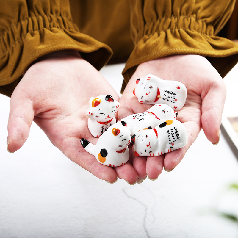 1Pcs Cute Cat Ceramic Chopstic - Chopstick Rest Ceramic のレビューと価格