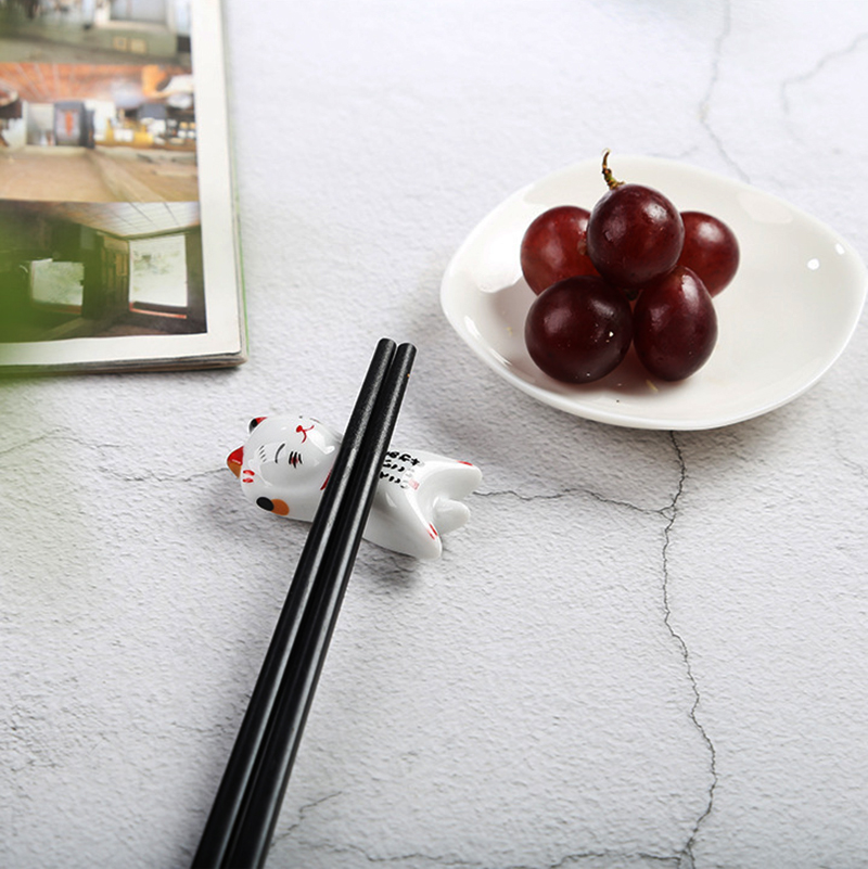 1Pcs Cute Cat Ceramic Chopstic - Chopstick Rest Ceramic のレビューと価格