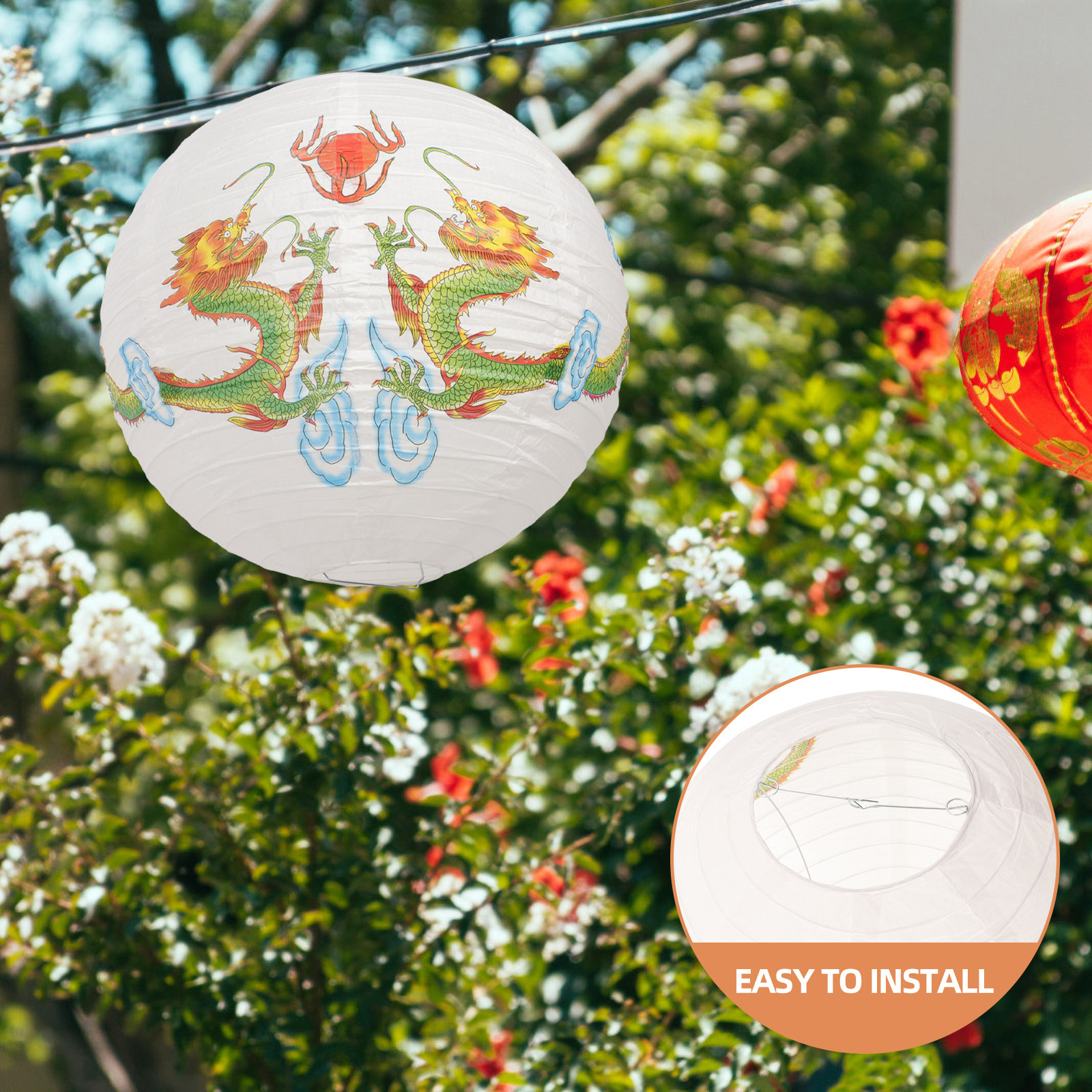 Japanese Style Dragon Pattern  - Japanese Lantern Paper のレビューと価格