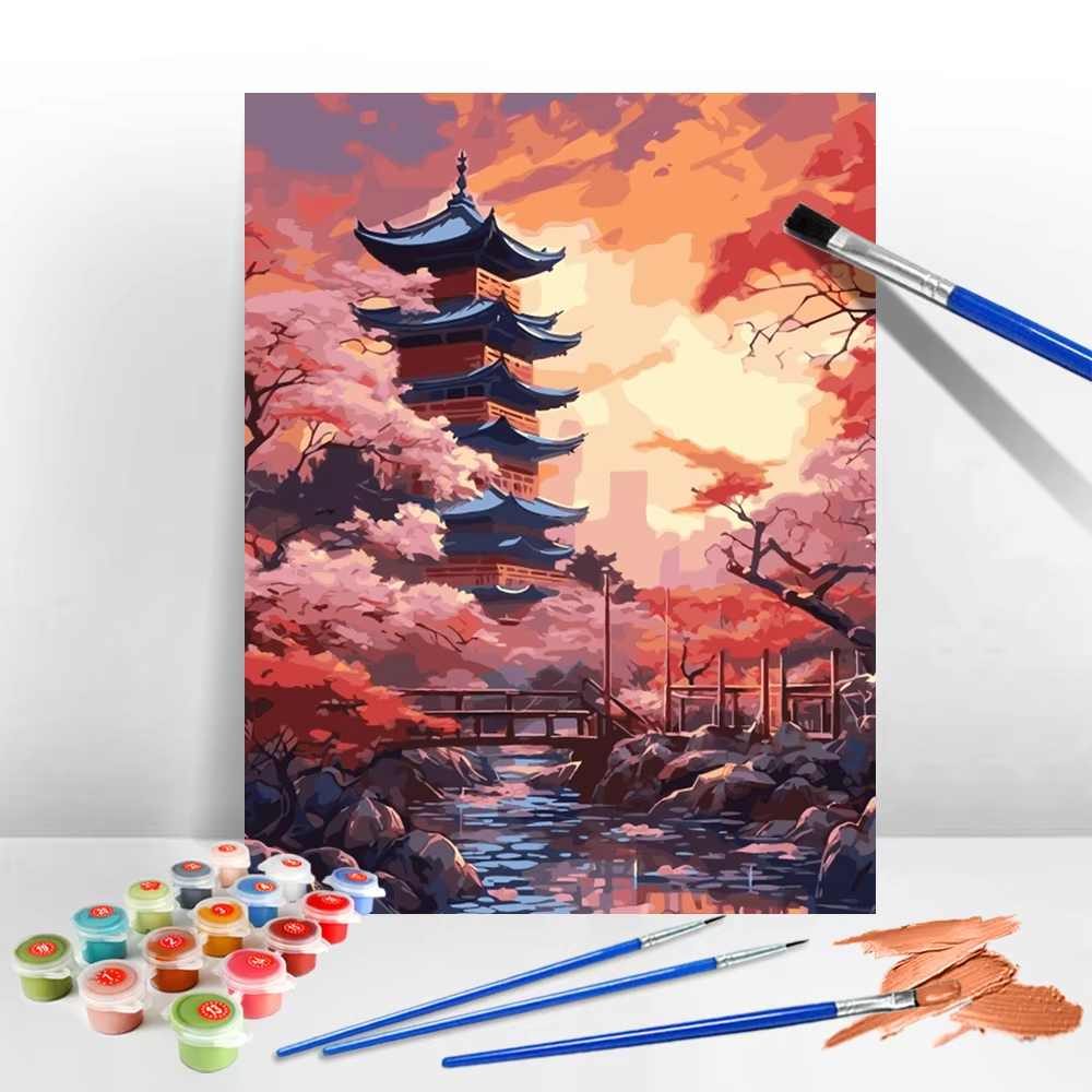 Handpainted Oil Painting Templ - Japanese Lifestyle Movie のレビューと価格