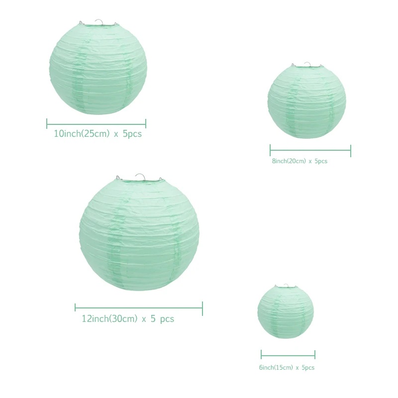 20pcs Mint Green Paper Lantern - Japanese Lantern Paper のレビューと価格