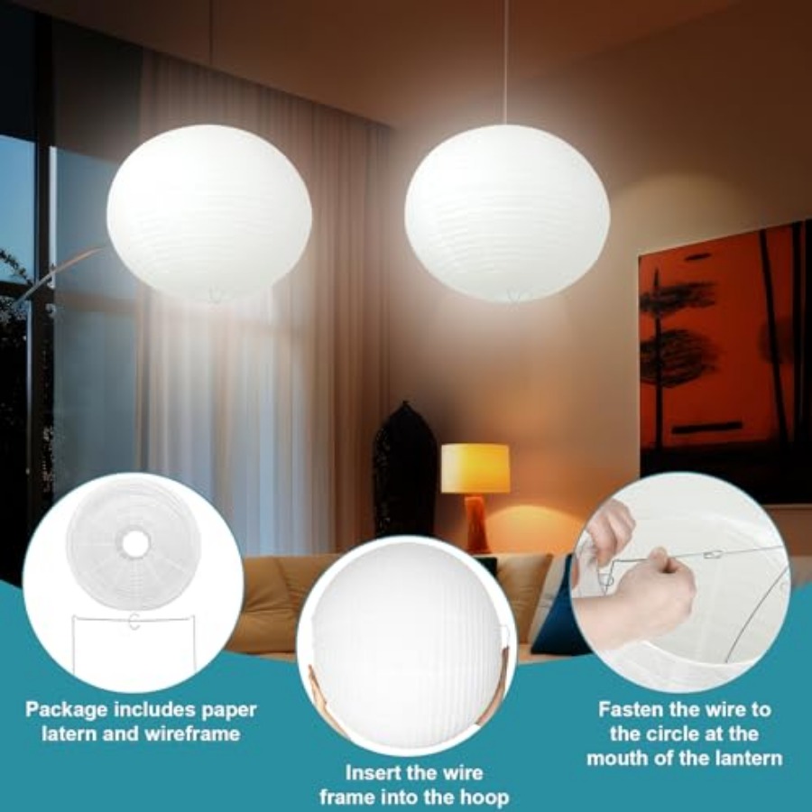 2 Sets Jumbo Paper Lanterns wi - Japanese Lantern Paper のレビューと価格