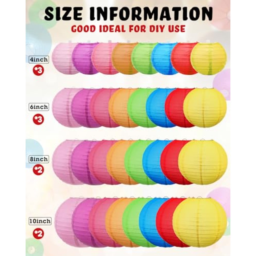 80 Pcs Paper Lanterns Chinese  - Japanese Lantern Paper のレビューと価格